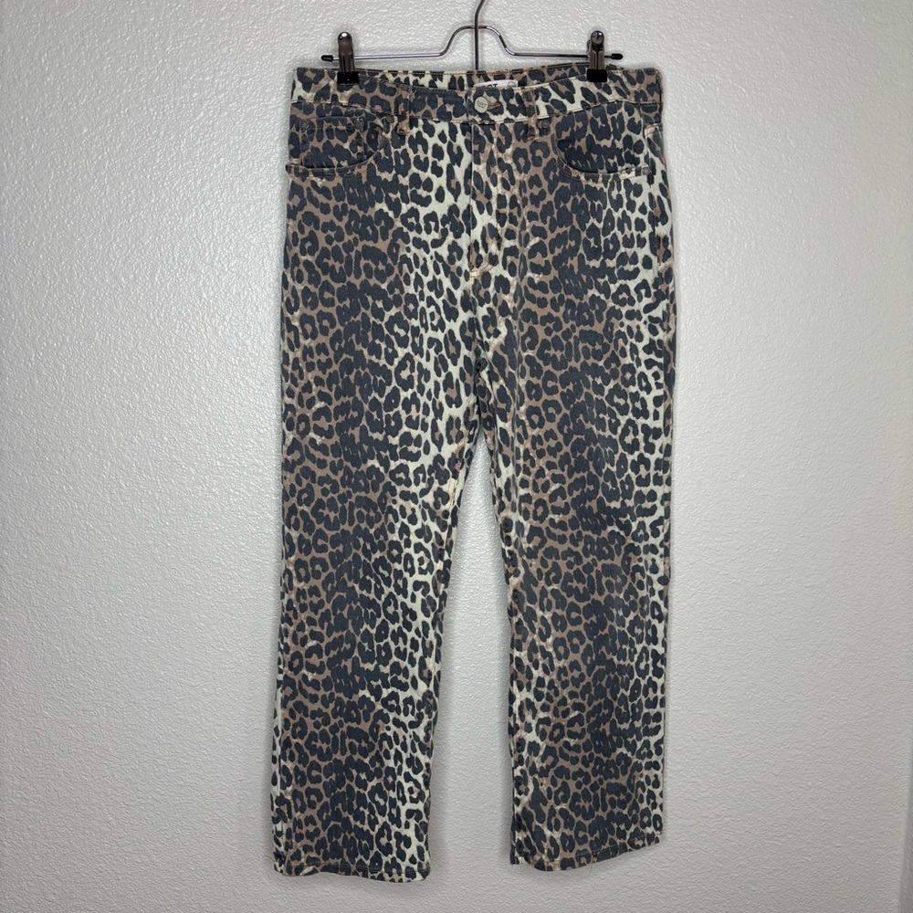 Oat New York Leopard Print Straight Leg Jeans